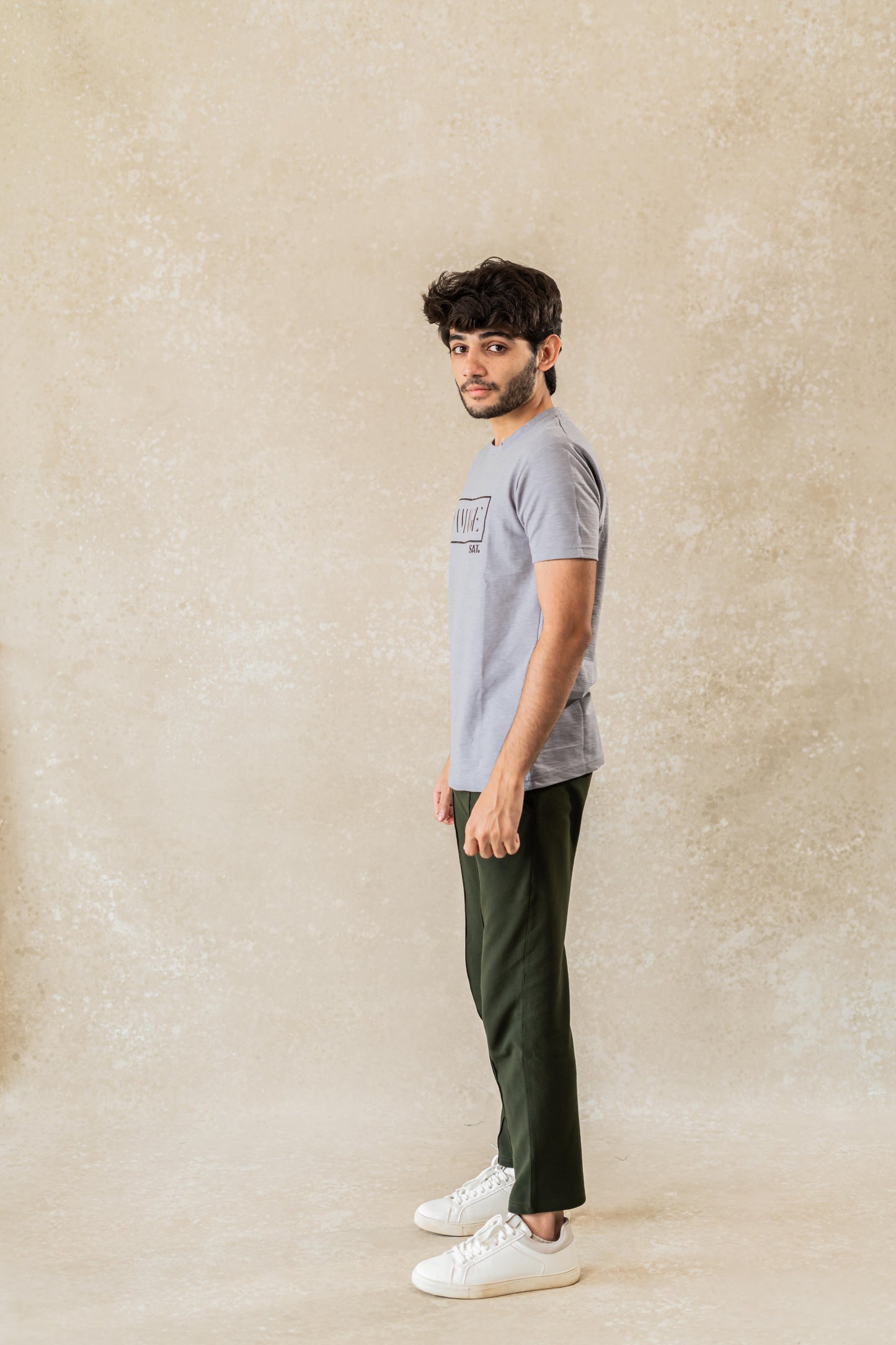 Damage Round Neck T-shirt 'Grey'