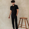 Plain High Black Polo T-shirt