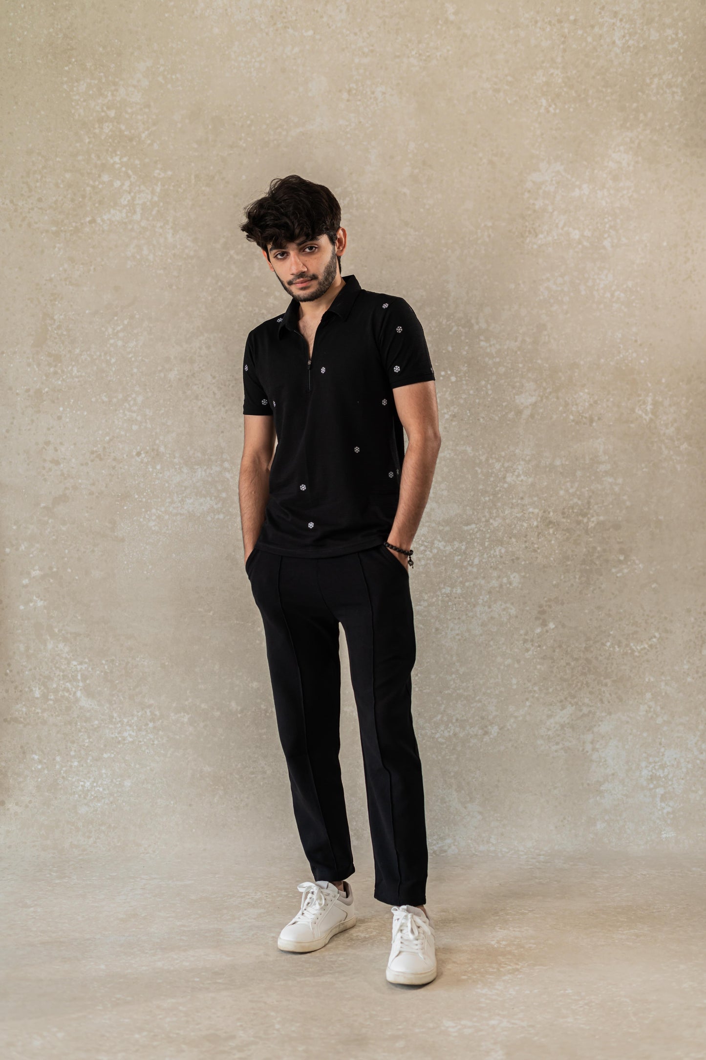 Zip Snowflake Polo T-shirt