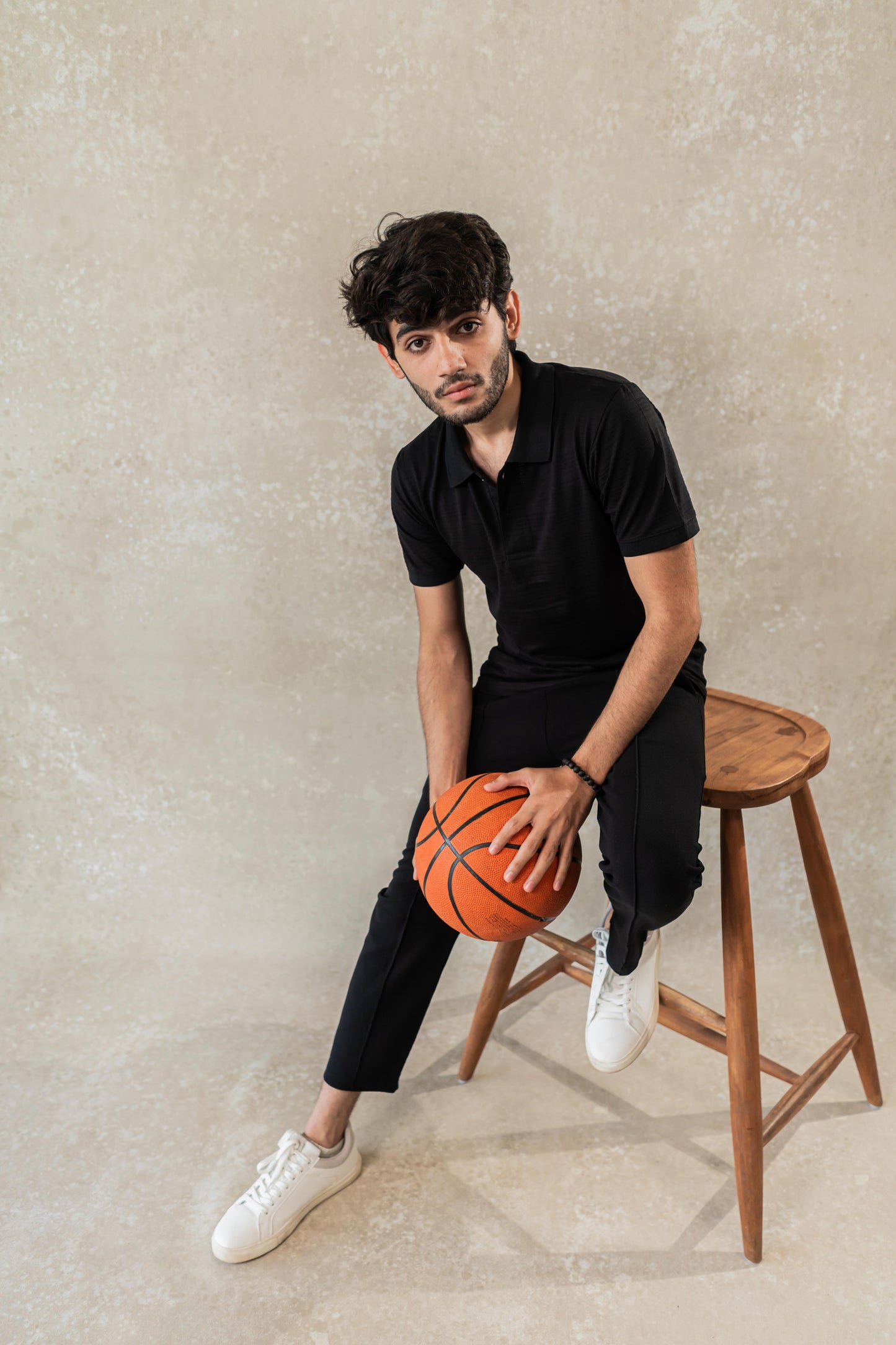 Plain High Black Polo T-shirt