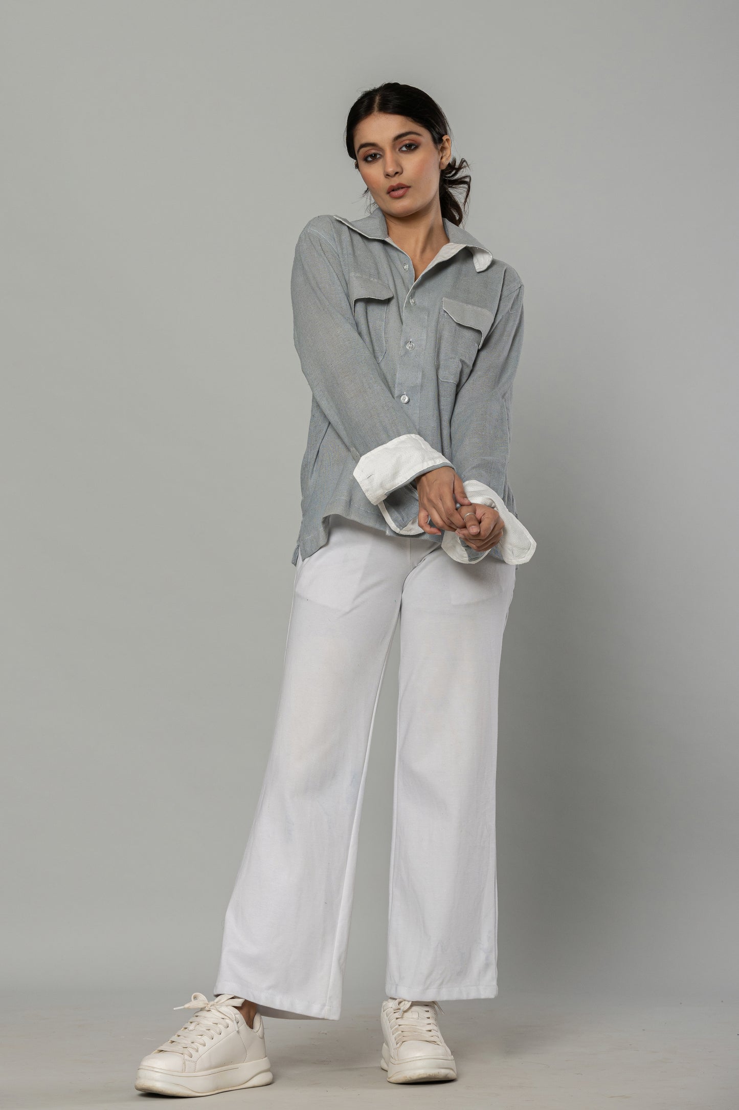 White Joggers with air jacket SET