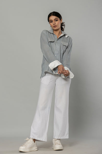 White Joggers with air jacket SET
