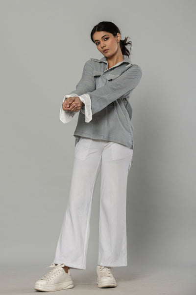 White Joggers with air jacket SET