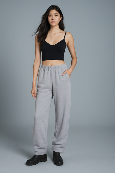 Wide leg Joggers - 'Grey' ( Korean fit )