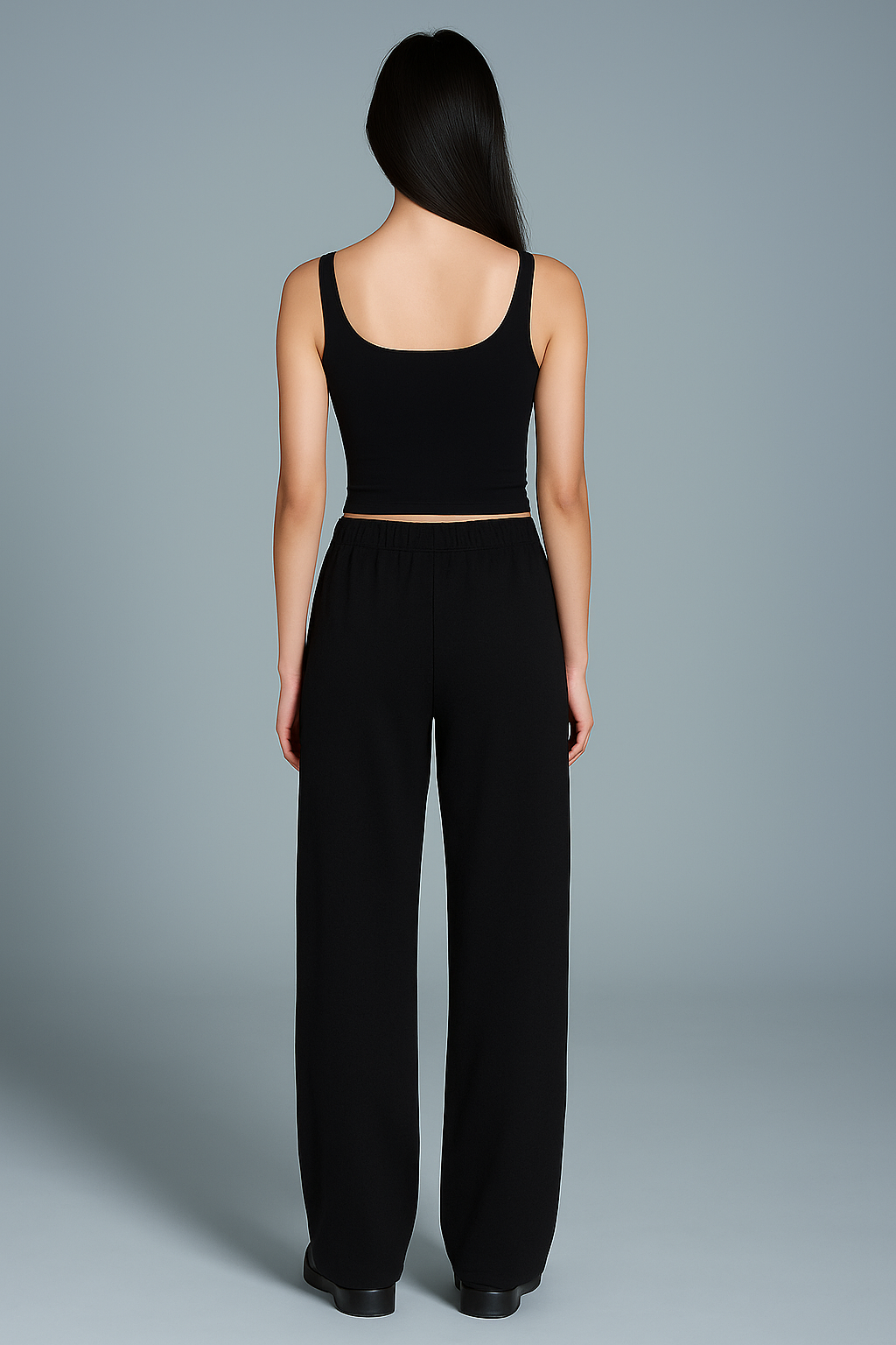 Wide leg Joggers -  'Black' ( Korean fit )