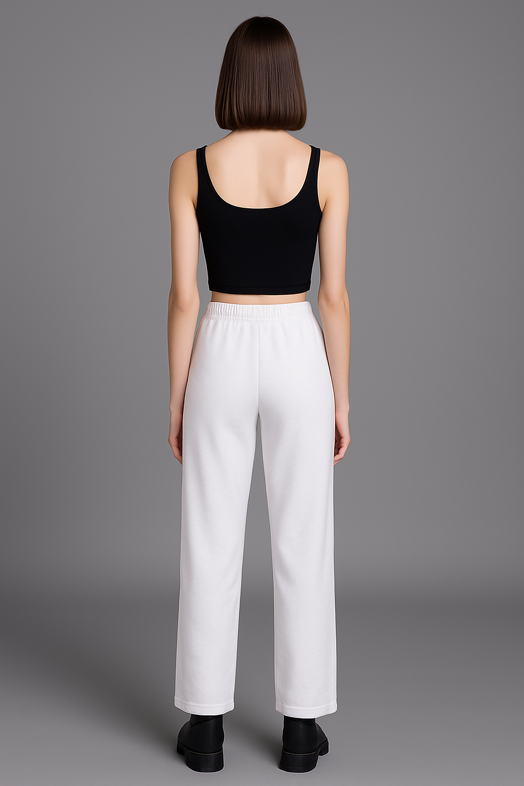 Wide leg Joggers - 'White' ( Korean fit )