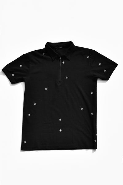 Zip Snowflake Polo T-shirt