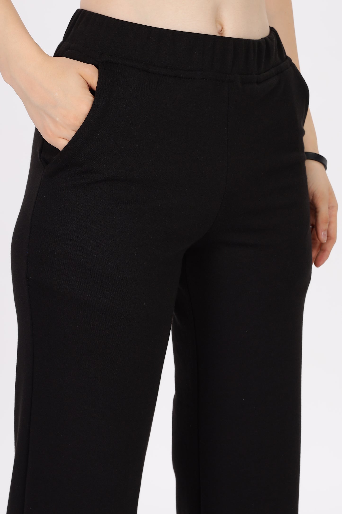 Wide leg Joggers -  'Black' ( Korean fit )