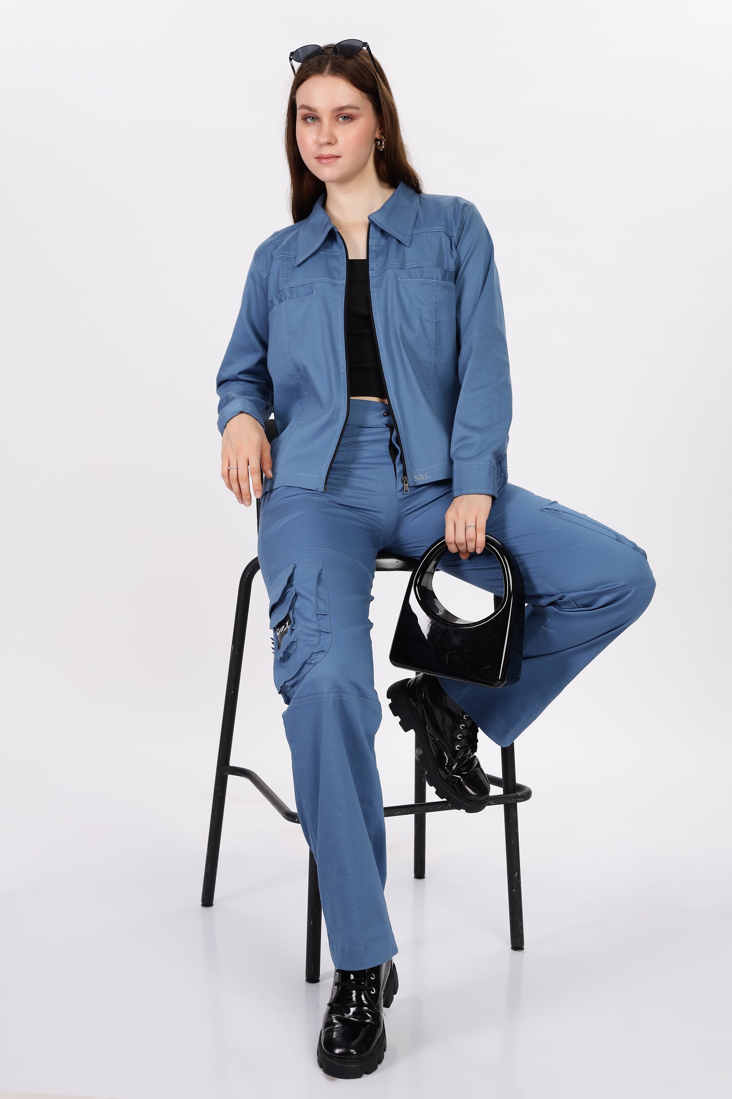Thin Cargo - Wide Leg Cargo 'Blue'
