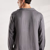 Flowy V Neck Wind Shirt 'Grey'