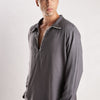 Flowy V Neck Wind Shirt 'Grey'