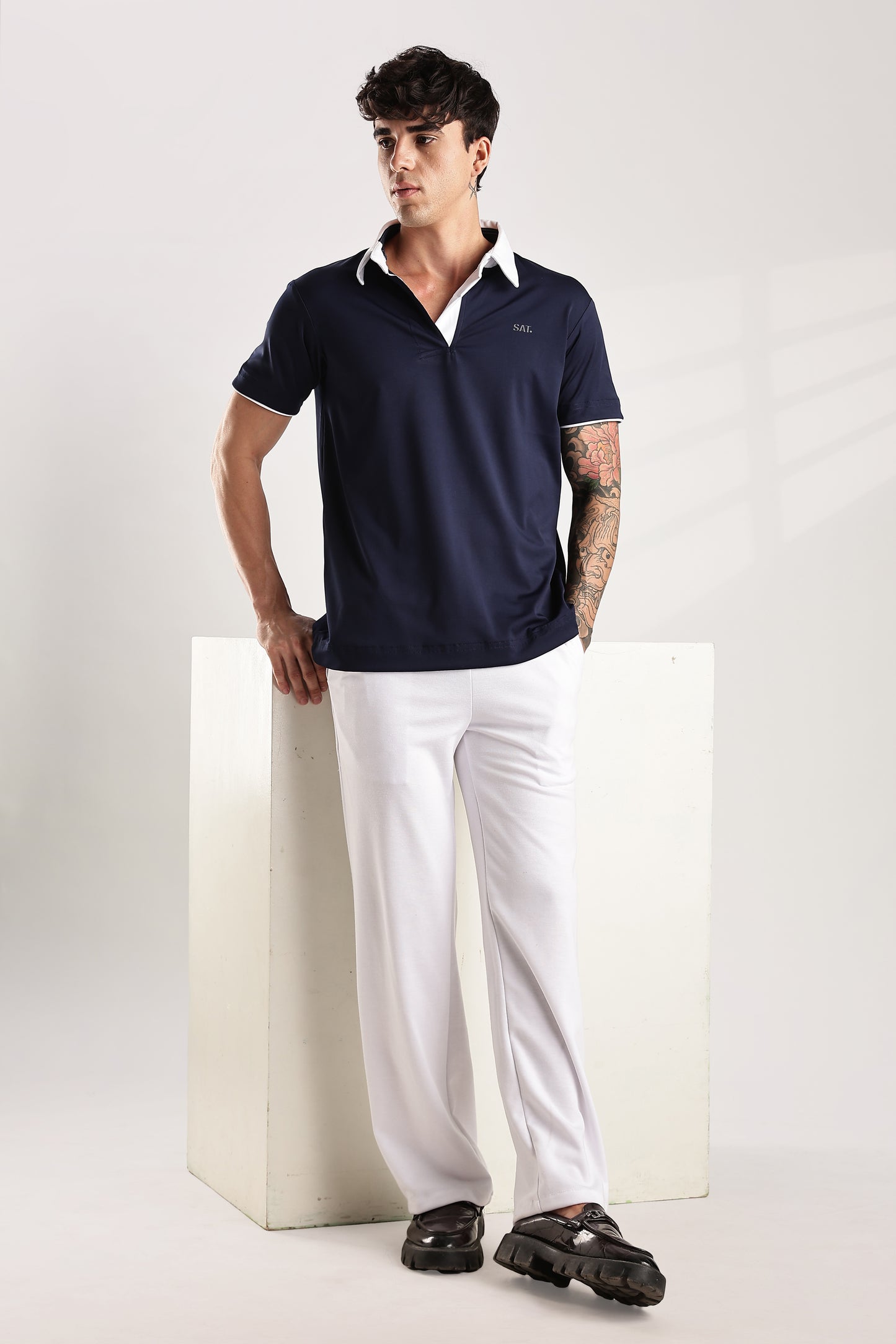 White Collar Polo Co-ord Set