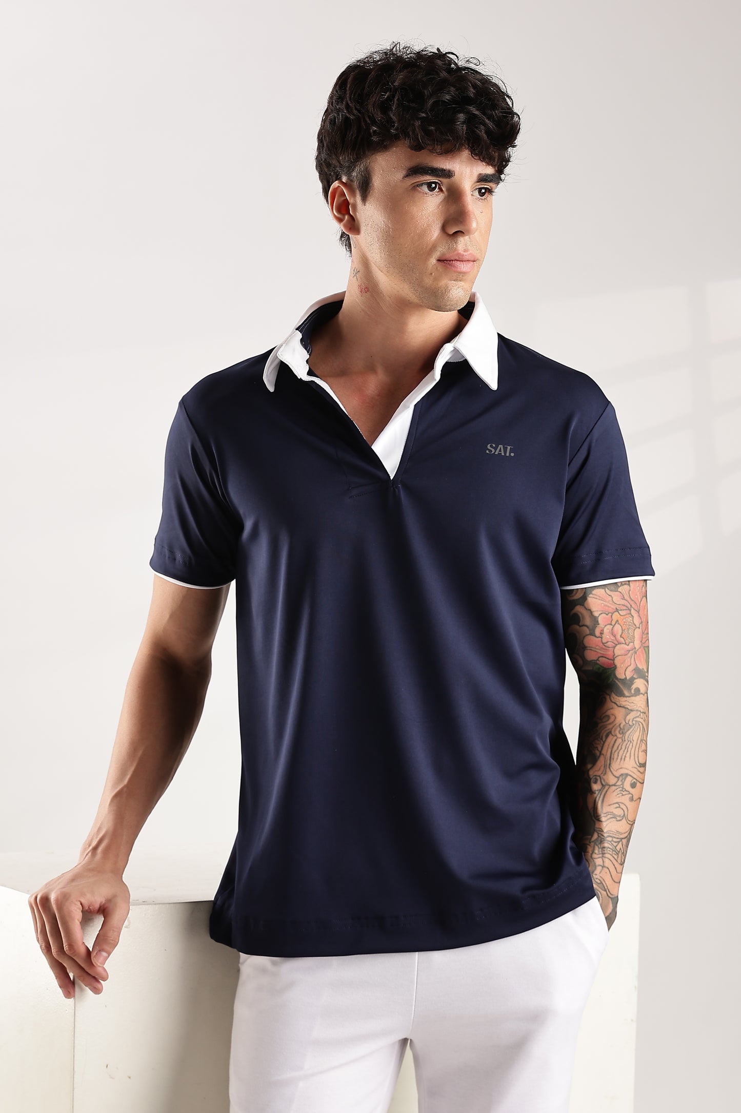 White Collar Polo Co-ord Set