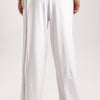 Self Design Tucks Pants - Super Soft Lycra 'White'