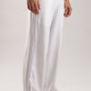 Self Design Tucks Pants - Super Soft Lycra 'White'