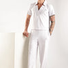 Self Design Tucks Pants - Super Soft Lycra 'White'