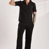 Self Design Tucks Pants - Lycra 'Black'