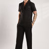 Self Design Tucks Pants - Lycra 'Black'