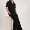 Self Design Tucks Pants - Lycra 'Black'