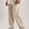 Circular Belt Single Pleated Straight Pants