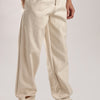 Circular Belt Single Pleated Straight Pants