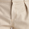 Circular Belt Single Pleated Straight Pants