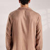 Flowy V Neck Wind Shirt 'Brown'