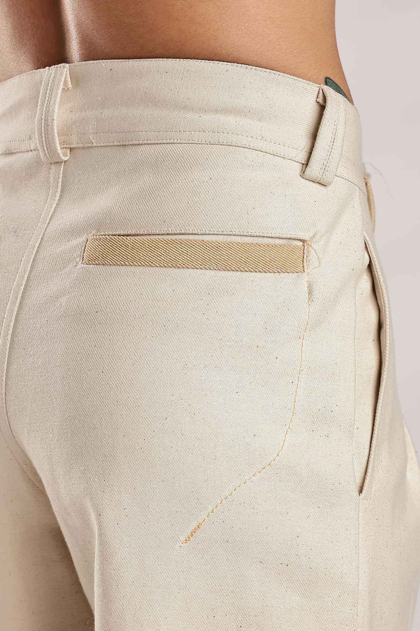 Double Pleated Raw Denim Pants