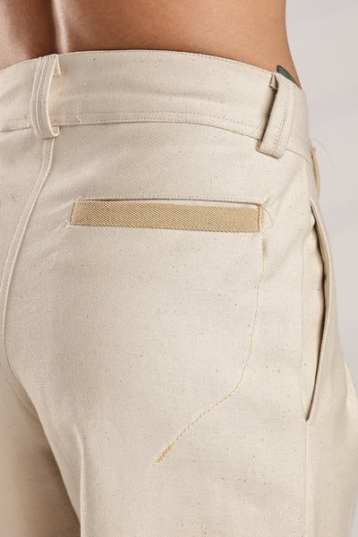 Double Pleated Raw Denim Pants