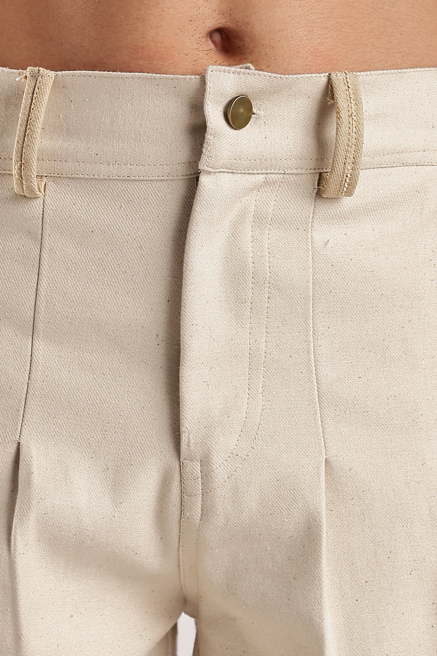 Double Pleated Raw Denim Pants