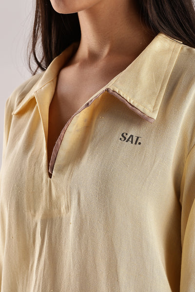Flowy V Neck wind Shirt 'Yellow'