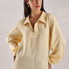 Flowy V Neck wind Shirt 'Yellow'
