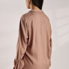 Flowy V Neck Wind Shirt 'Brown'