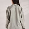 Flowy V Neck Wind Shirt 'Light Grey'