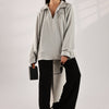 Flowy V Neck Wind Shirt 'Light Grey'
