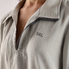 Flowy V Neck Wind Shirt 'Light Grey'