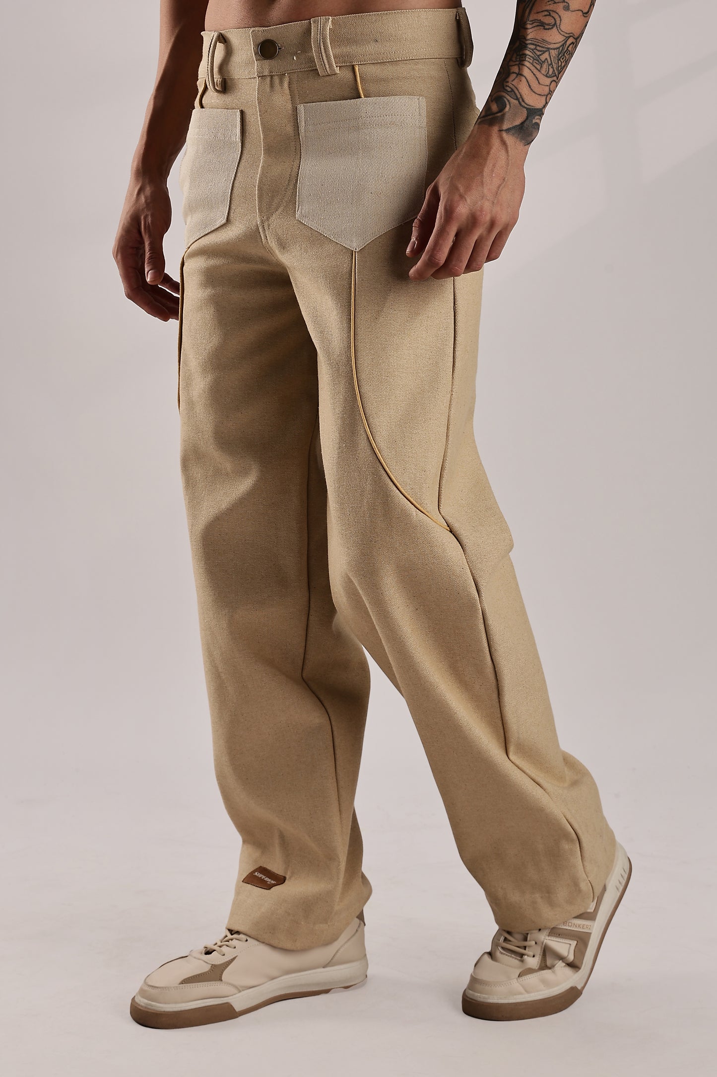 Patch Pocket Raw Denim Pants