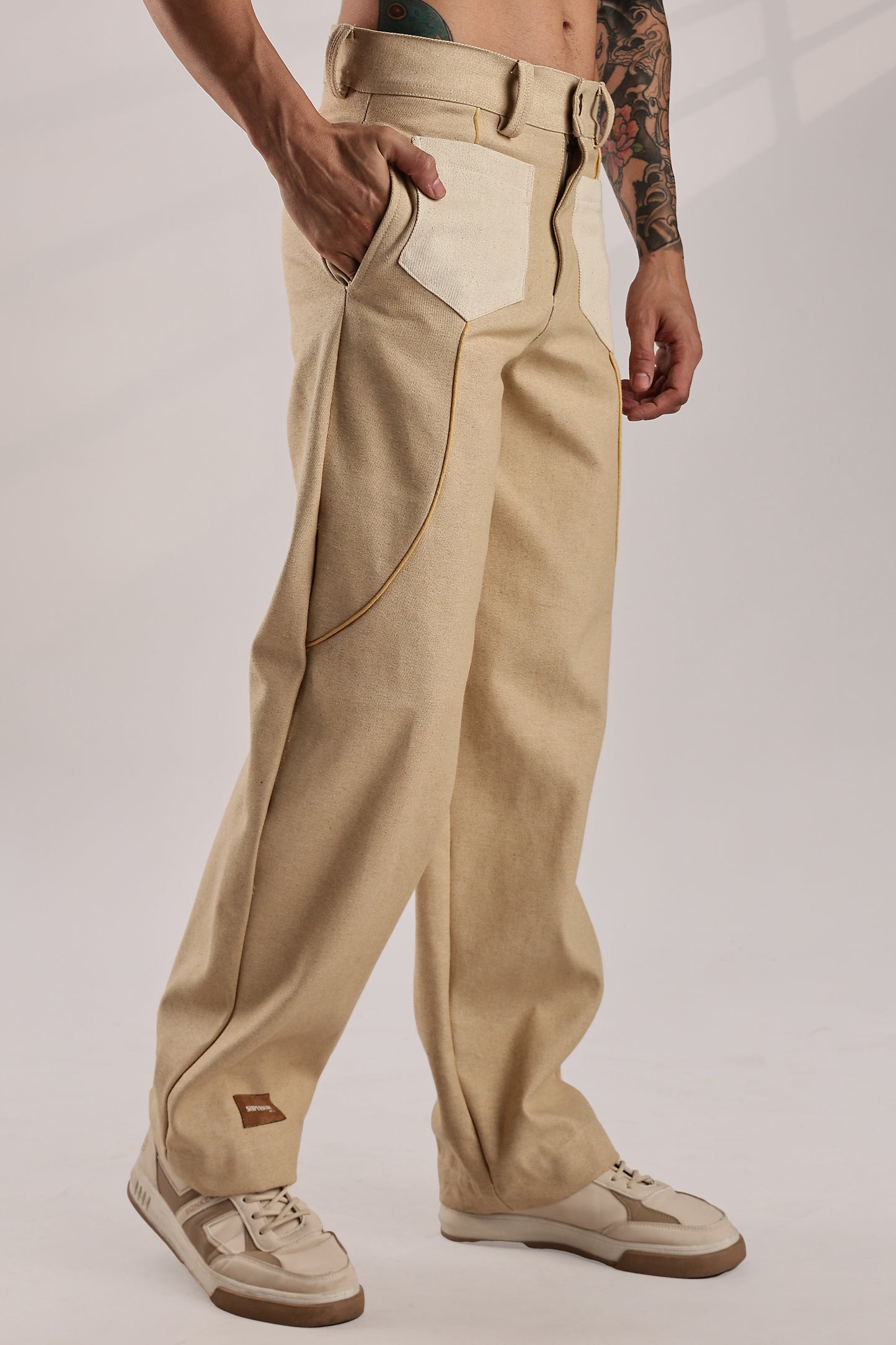 Patch Pocket Raw Denim Pants
