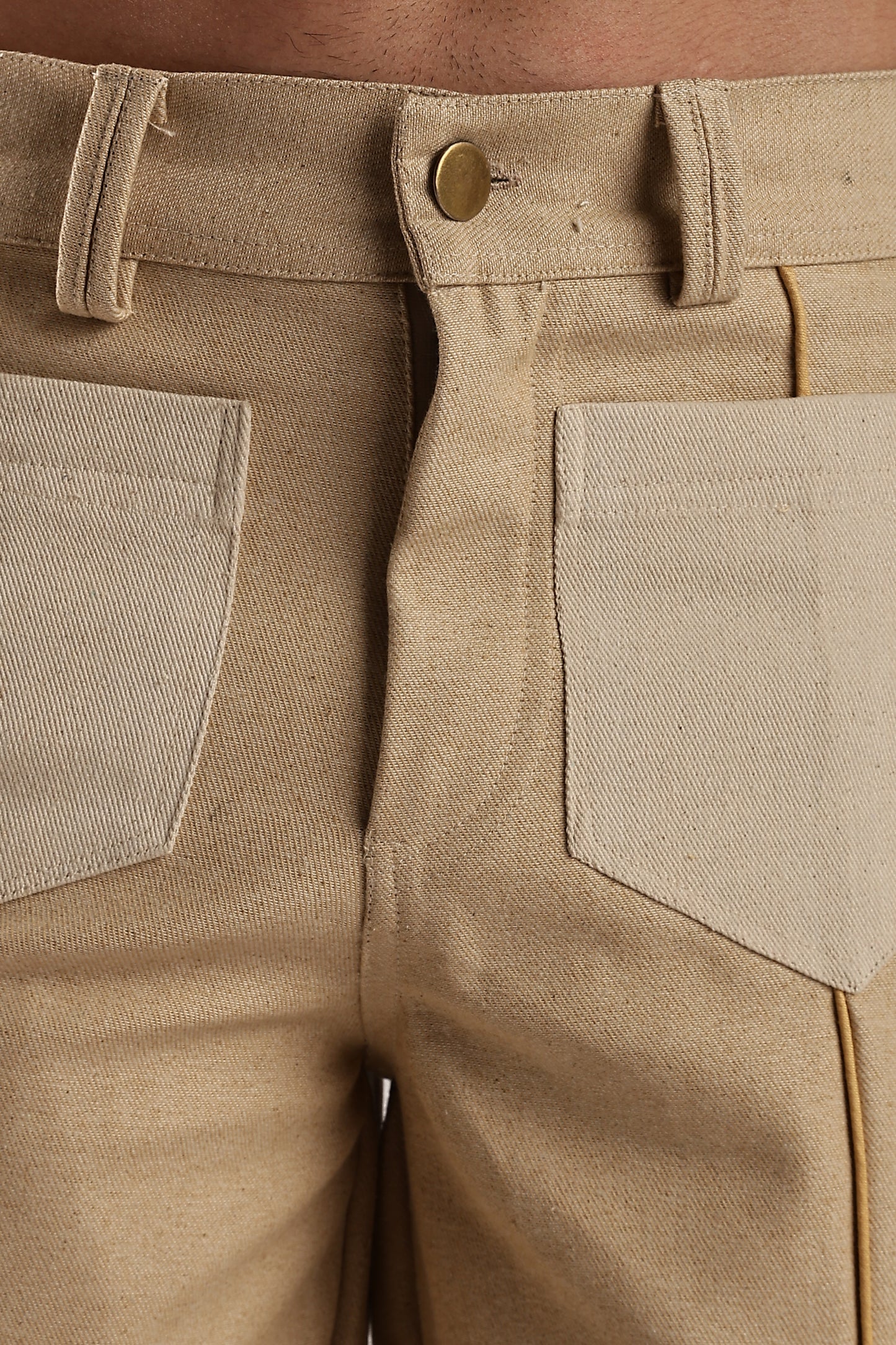 Patch Pocket Raw Denim Pants