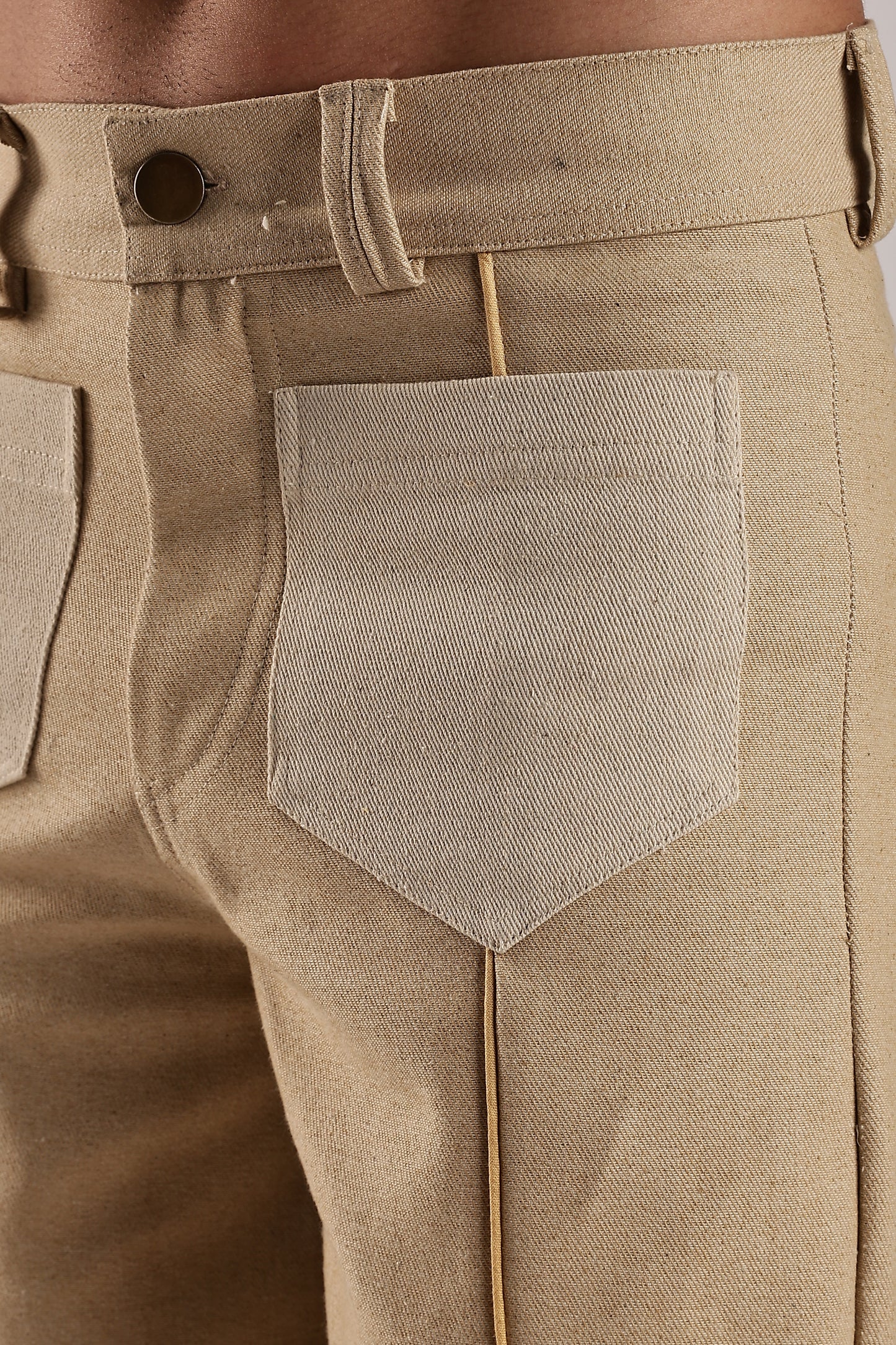 Patch Pocket Raw Denim Pants