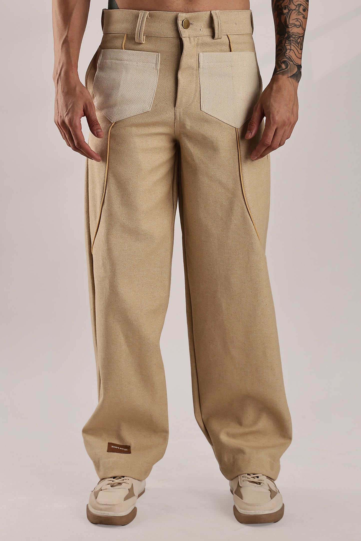 Patch Pocket Raw Denim Pants