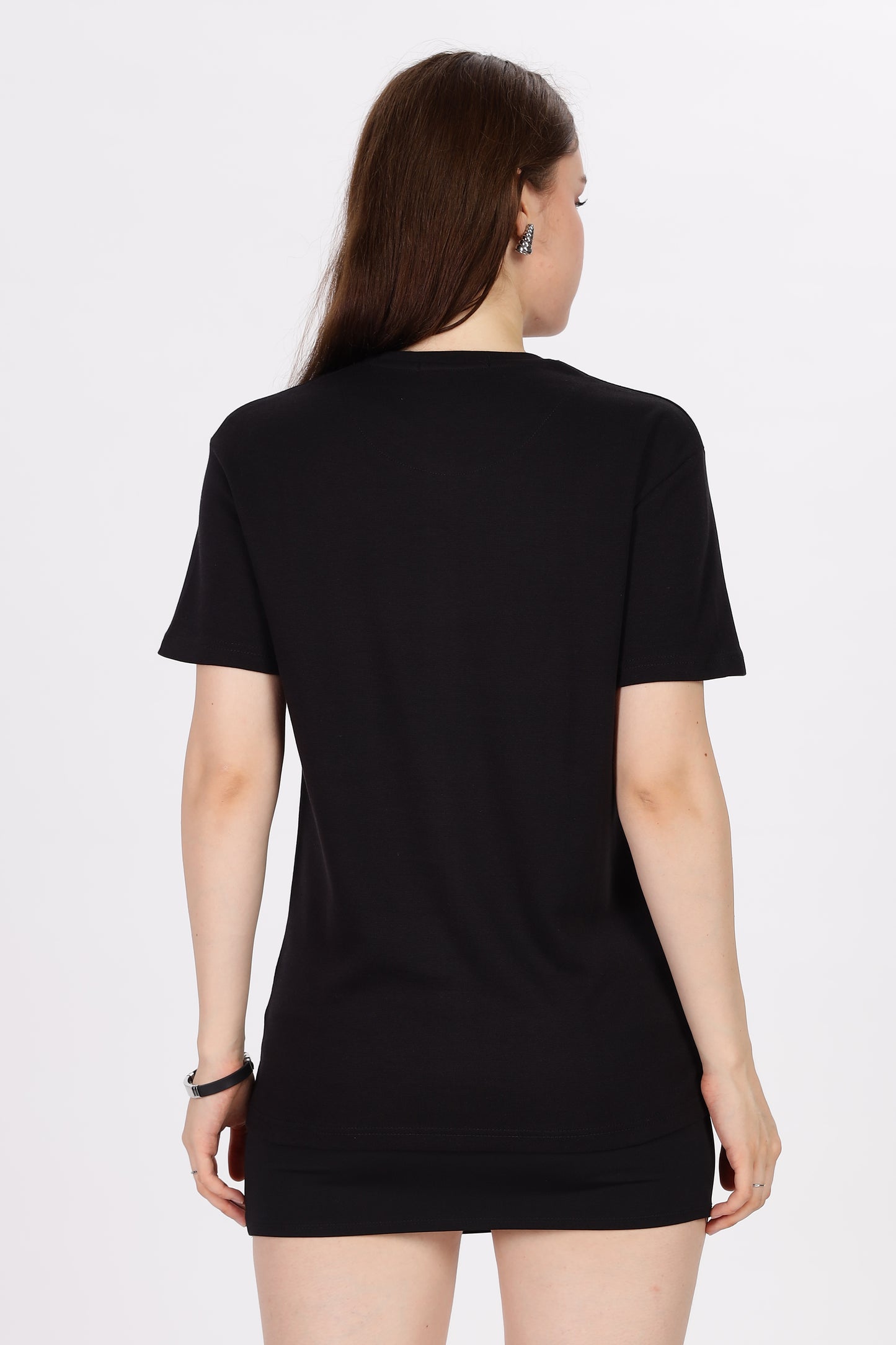 Plain Unisex Round Neck T-shirt 'Black'