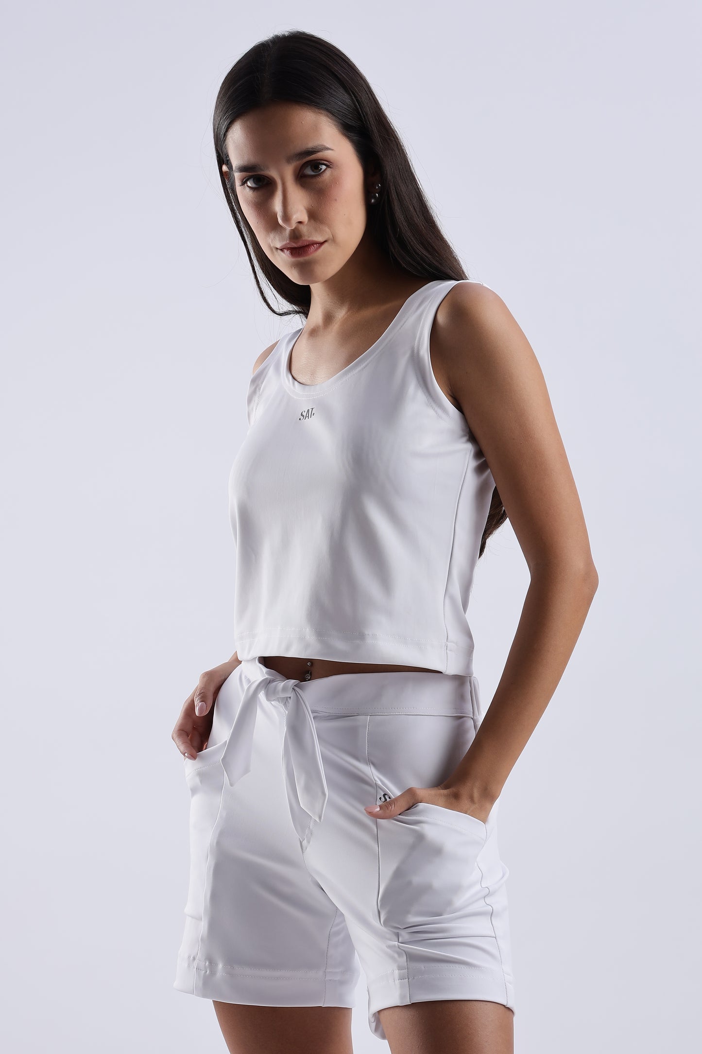 Cropped Vest 'White'