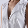 White Strips Cotton Sleeveless Co-Ord Set