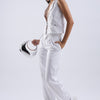 White Strips Cotton Sleeveless Co-Ord Set