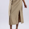 Button single Slit Long Skirt