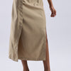 Button single Slit Long Skirt