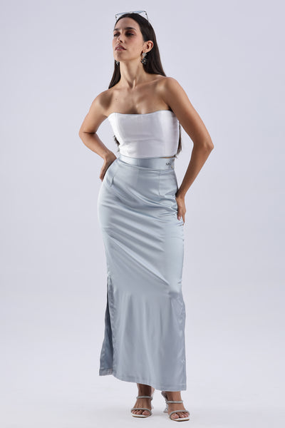Satin Double Slit Skirt