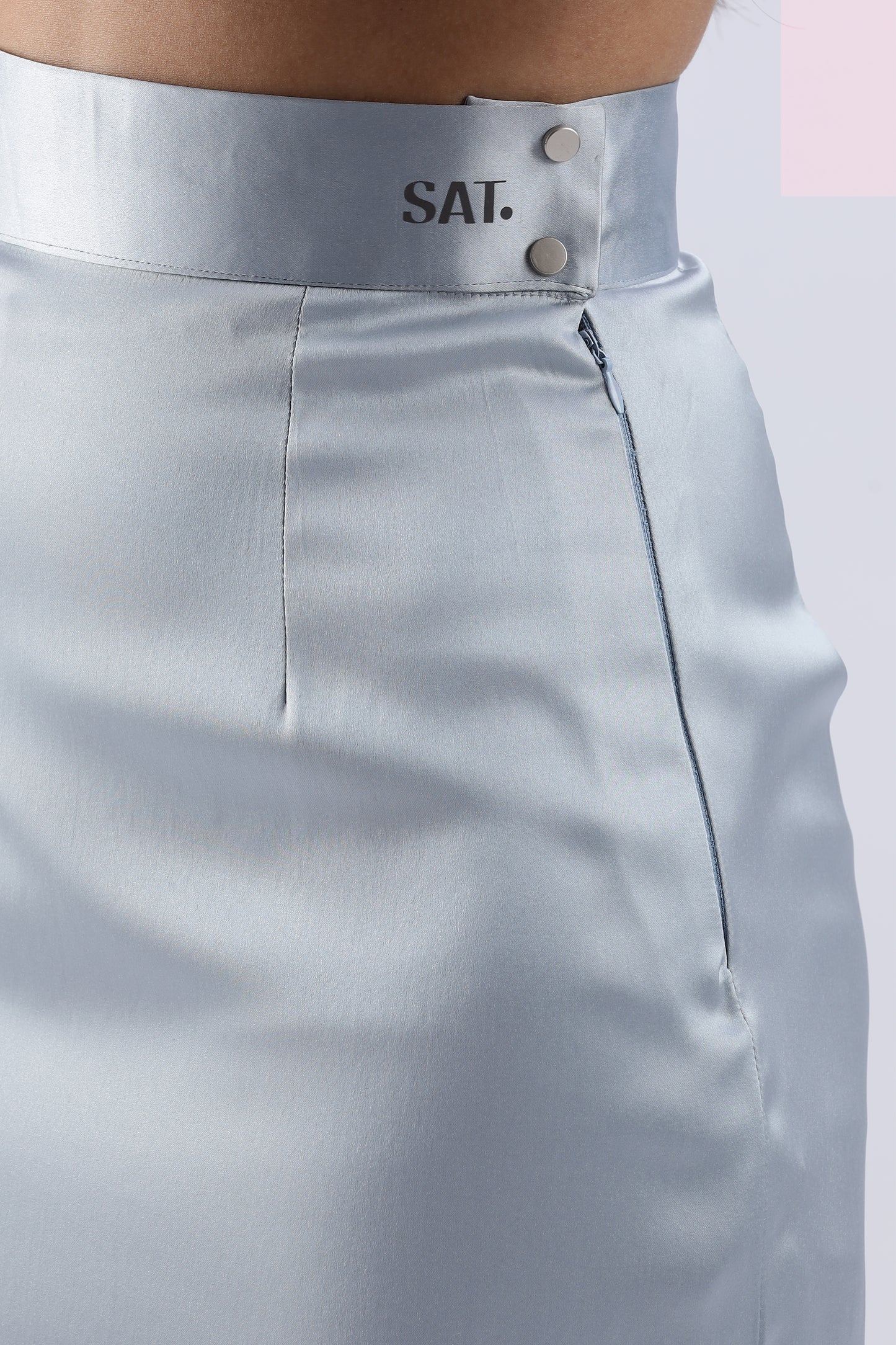 Satin Double Slit Skirt
