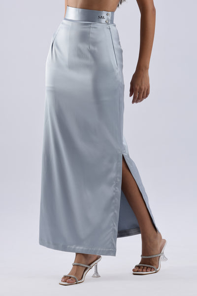 Satin Double Slit Skirt